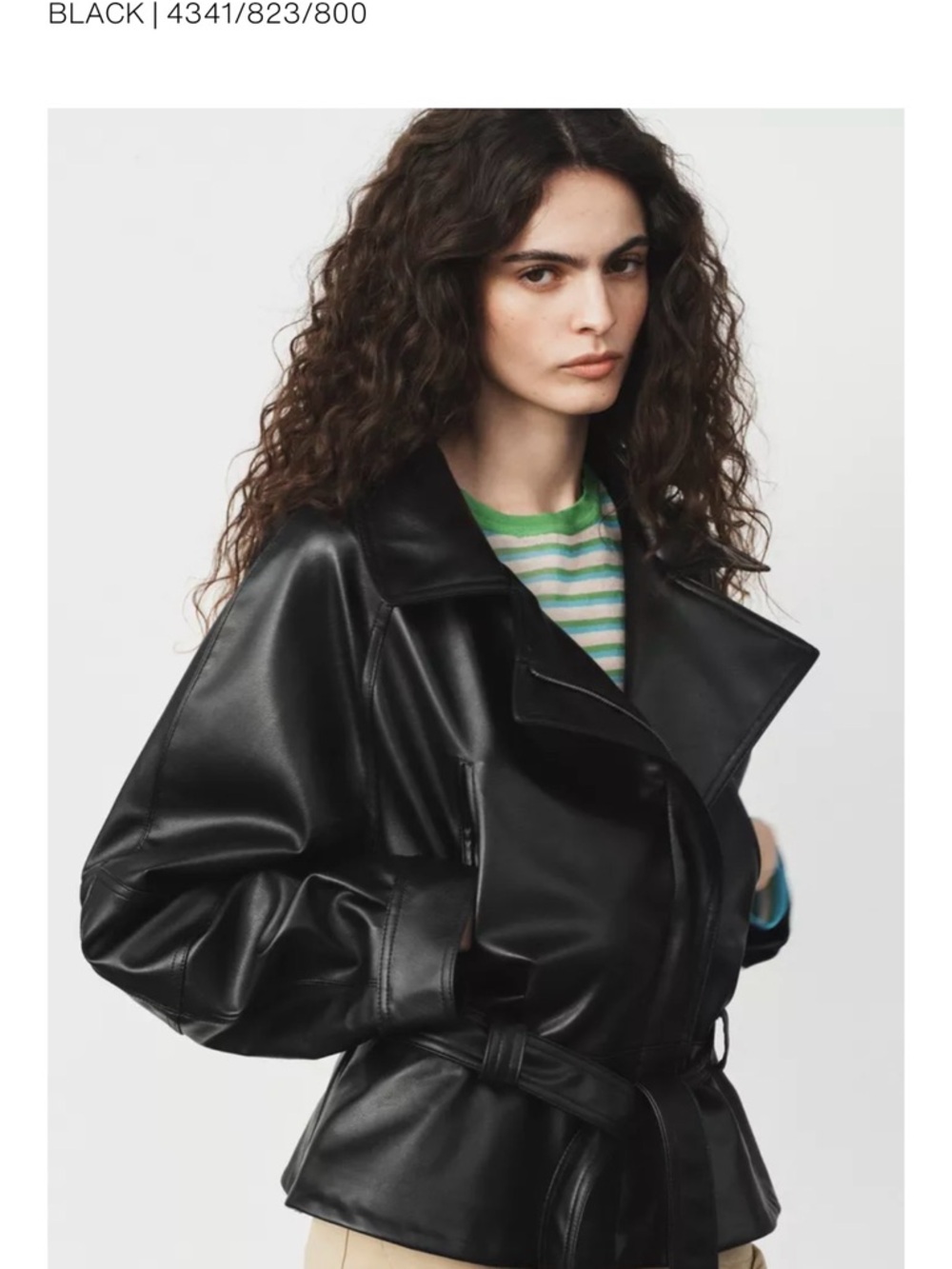 ZARA FAUX LEATHER JACKET WITH BELT SMALL - Picture 2 of 8